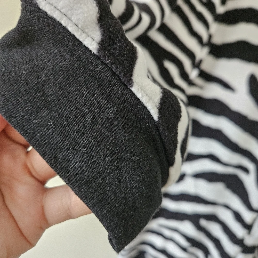 Nick And Nora Black & White Zebra Footed Onesie Pajamas